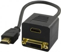 Splitter HDMI han - HDMI hun/DVI hun