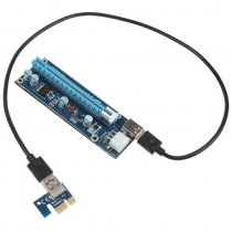 Iwill PCI-E 1X riser til PCI-E 16X for mining m/kabler - Rev. 009S