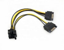 Iwill 2 x SATA til 6+2P (8) PCI-E 15CM - 18AWG